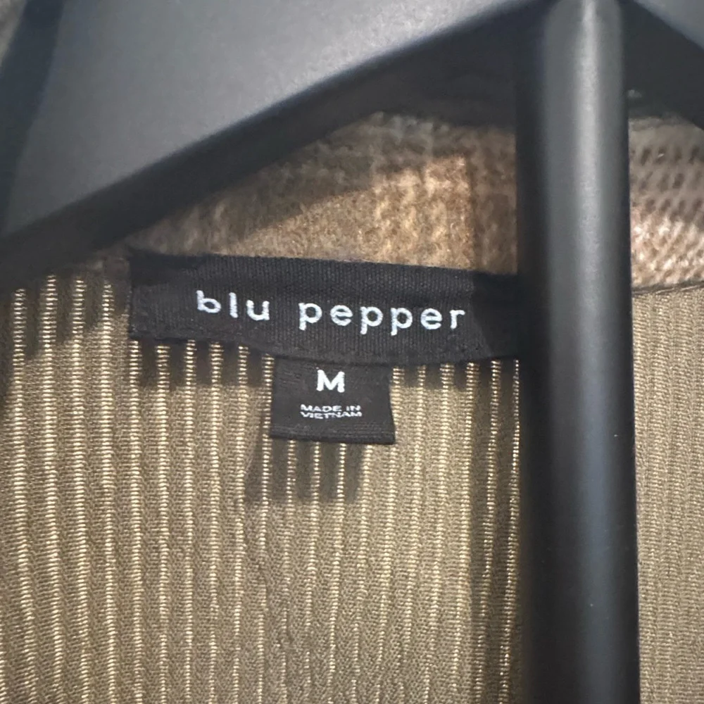 NWOT Blu Pepper Olive & Brown Plaid Corduroy Jacket - Picture 7 of 7